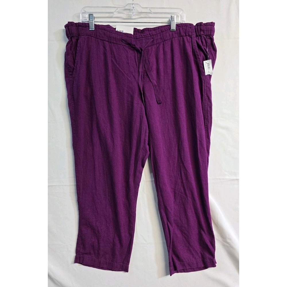 Old Navy Women's Linen Purple  Women's  XL Capri NWT
